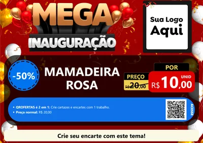 Modelo de Cartaz para Cartaz A4 Horizontal com o tema Mega Inauguração para Bebês