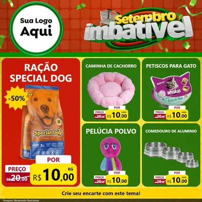 Modelo de Rede Social para Feed Facebook com o tema Setembro Imbatível para Pet Shop