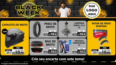 Modelo de TV para TV Horizontal com o tema Black Week para Moto peças
