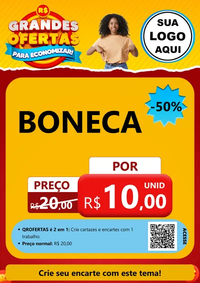 Modelo de Cartaz para Cartaz A4 Vertical com o tema Grandes Ofertas Para Economizar! para Brinquedos