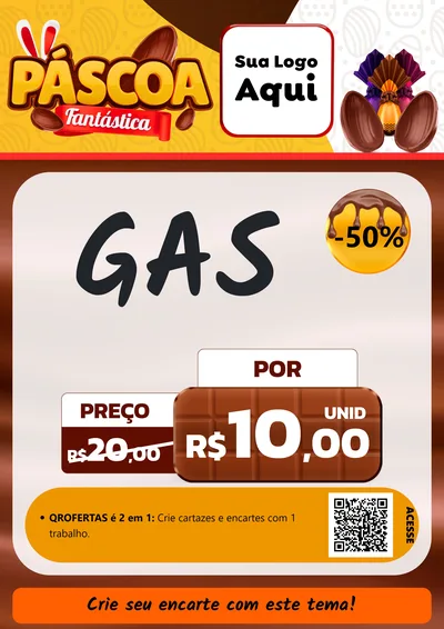 Modelo de Cartaz para Cartaz A4 Vertical com o tema Páscoa Fantástica para Água e gás