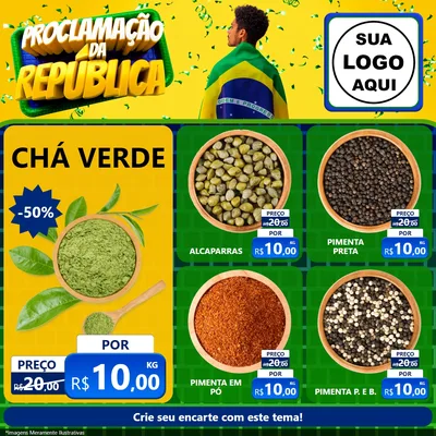Modelo de Rede Social para Feed Facebook com o tema Proclamação da República para Produtos Naturais
