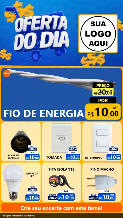Modelo de Rede Social para Stories com o tema Oferta do Dia para Materiais Elétricos