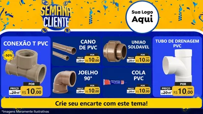 Modelo de TV para TV Horizontal com o tema Semana do Cliente para Tubos e conexões