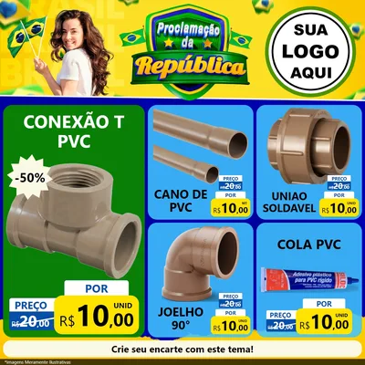 Modelo de Rede Social para Feed Facebook com o tema Proclamação da República para Tubos e conexões