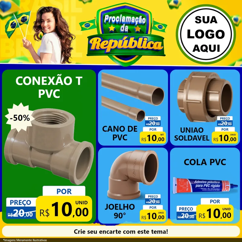 Modelo de Rede Social para Feed Facebook com o tema Proclamação da República para Tubos e conexões