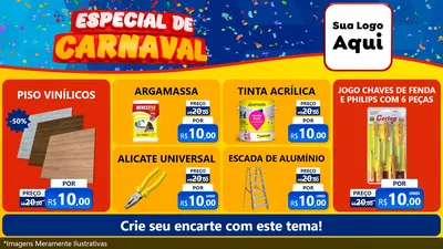 Modelo de TV para TV Horizontal com o tema Especial de Carnaval para Material para Construção