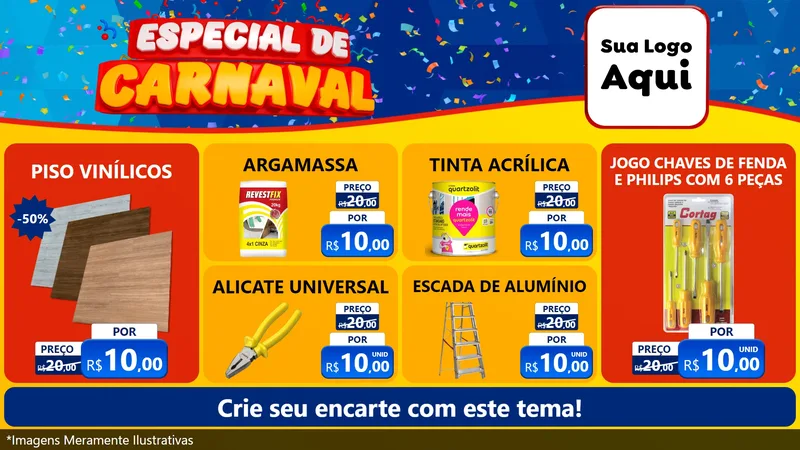 Modelo de TV para TV Horizontal com o tema Especial de Carnaval para Material para Construção