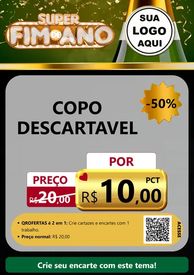 Modelo de Cartaz para Cartaz A4 Vertical com o tema Super Fim de Ano para Embalagens
