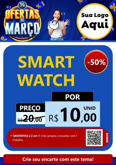 Modelo de Cartaz para Cartaz A4 Vertical com o tema Ofertas de Março para Informática