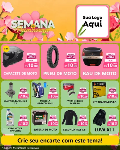 Modelo de Rede Social para Feed Instagram com o tema Semana da Primavera para Moto peças