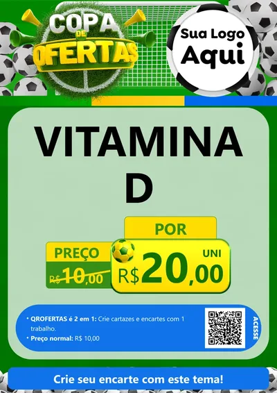 Modelo de Cartaz para Cartaz A4 Vertical com o tema Copa De Ofertas para Farmácia