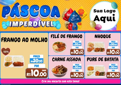Modelo de Encarte para Encarte A4 Horizontal com o tema Páscoa Imperdível para Restaurante