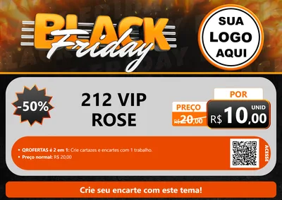 Modelo de Cartaz para Cartaz A4 Horizontal com o tema Black Friday para Perfumes