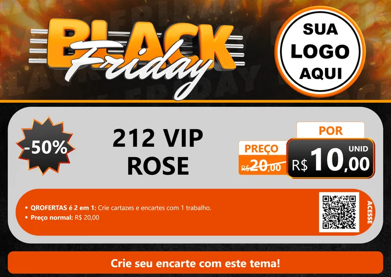 Modelo de Cartaz para Cartaz A4 Horizontal com o tema Black Friday para Perfumes