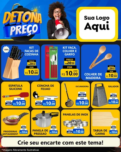 Modelo de Rede Social para Feed Instagram com o tema Detona Preços para Utilidades Domésticas