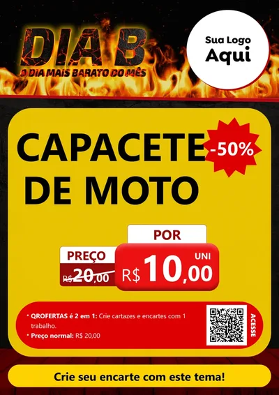 Modelo de Cartaz para Cartaz A4 Vertical com o tema Dia B para Moto peças