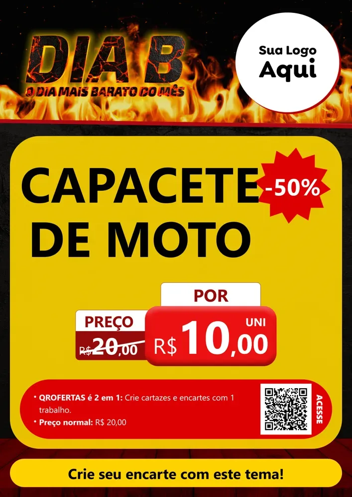 Modelo de Cartaz para Cartaz A4 Vertical com o tema Dia B para Moto peças