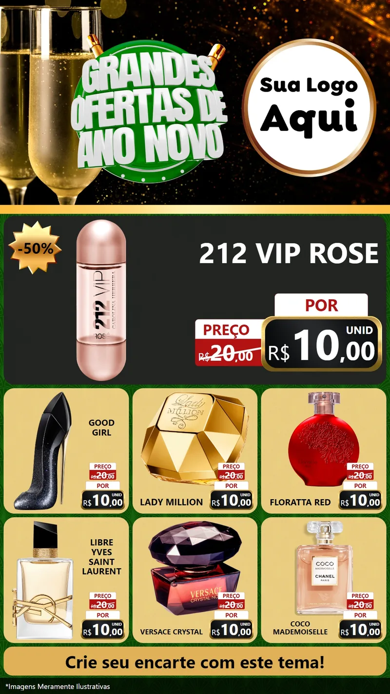 Modelo de Rede Social para Stories com o tema Grandes Ofertas de Ano Novo para Perfumes