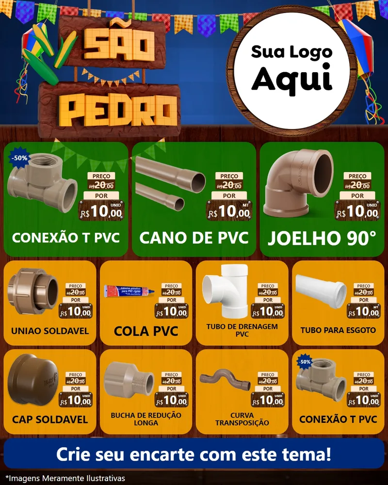 Modelo de Rede Social para Feed Instagram com o tema São Pedro para Tubos e conexões
