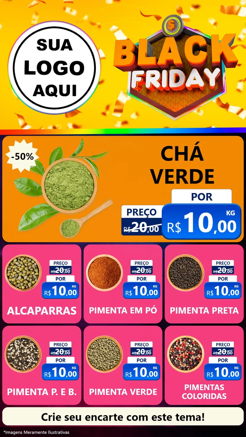 Modelo de Rede Social para Stories com o tema Black Friday para Produtos Naturais