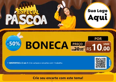 Modelo de Cartaz para Cartaz A4 Horizontal com o tema Especial Páscoa para Brinquedos