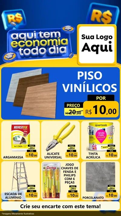 Modelo de Rede Social para Stories com o tema Aqui Tem Economia Todo Dia para Material para Construção