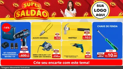 Modelo de TV para TV Horizontal com o tema Super Saldão para Maquinas e Ferramentas