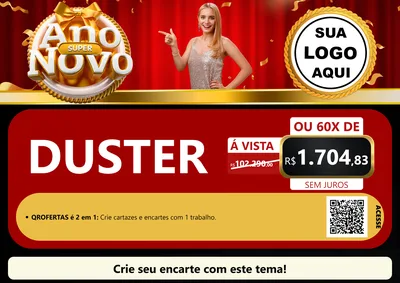 Modelo de Cartaz para Cartaz A4 Horizontal com o tema Super Ano Novo para Concessionaria de Carros