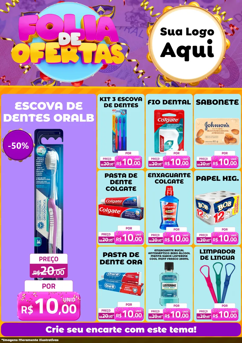 Modelo de Encarte para Encarte A4 Vertical com o tema Folia de Ofertas para Higiene Pessoal