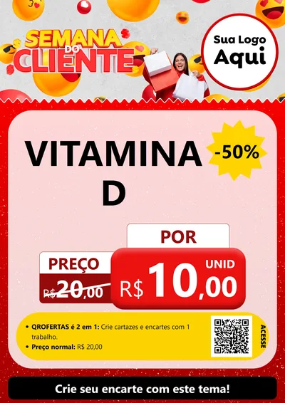 Modelo de Cartaz para Cartaz A4 Vertical com o tema Semana do Cliente para Farmácia