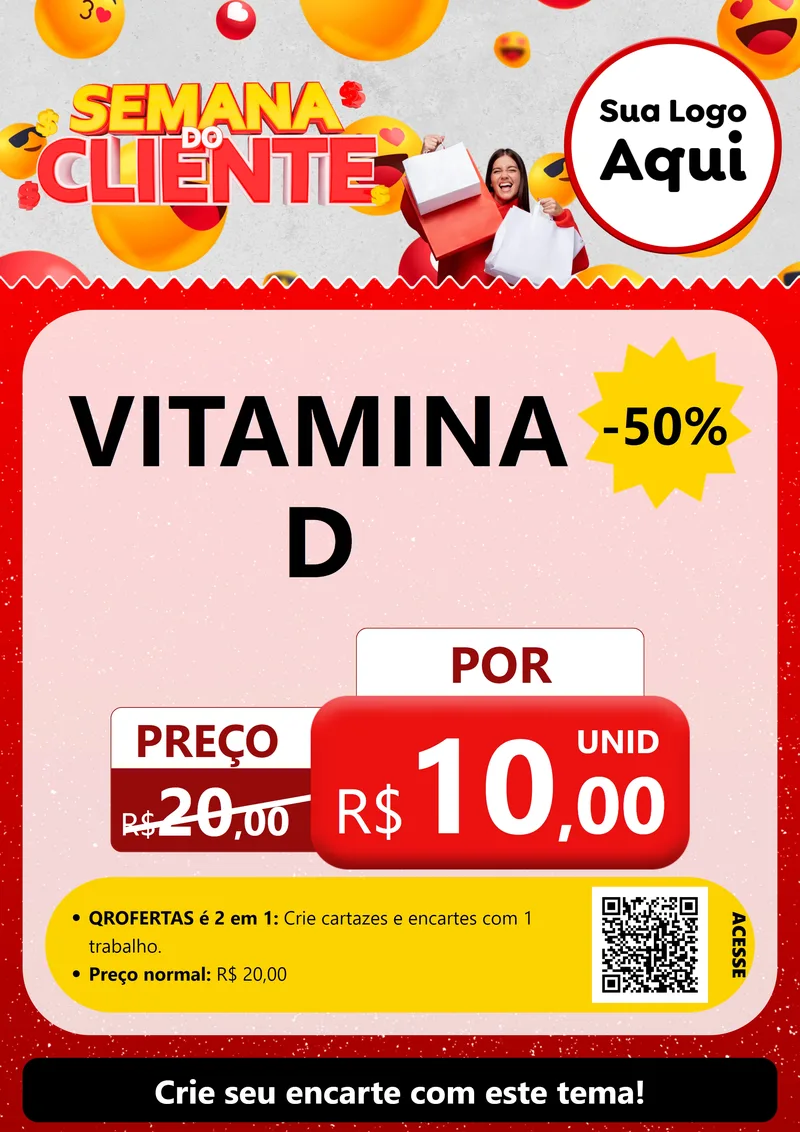 Modelo de Cartaz para Cartaz A4 Vertical com o tema Semana do Cliente para Farmácia