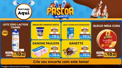Modelo de TV para TV Horizontal com o tema Páscoa de Ofertas para Frios e Laticínios