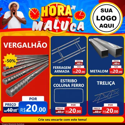 Modelo de Rede Social para Feed Facebook com o tema Hora Maluca para Ferragens