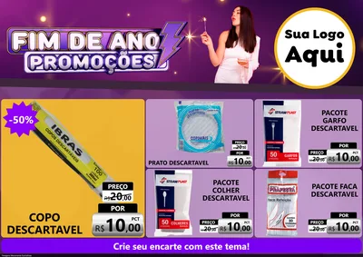 Modelo de Encarte para Encarte A4 Horizontal com o tema Fim de Ano Promoções para Embalagens
