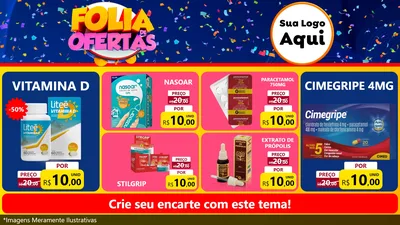 Modelo de TV para TV Horizontal com o tema Folia de Ofertas para Farmácia