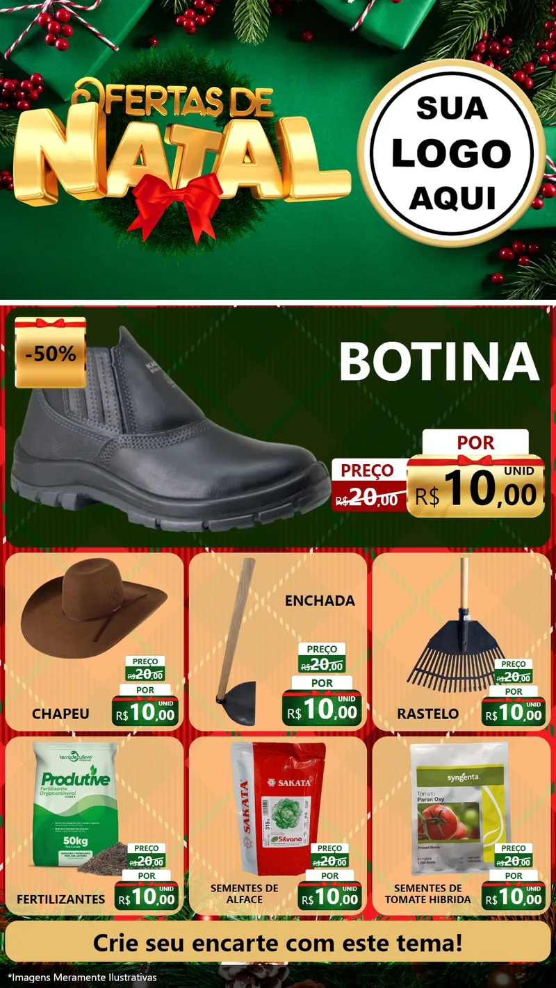 Modelo de Rede Social para Stories com o tema Ofertas de Natal para Agropecuária