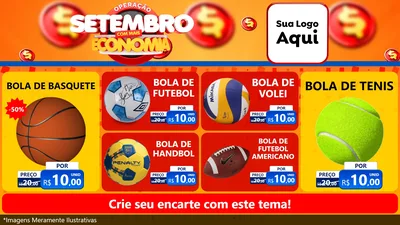 Modelo de TV para TV Horizontal com o tema Operação Setembro Com Muita Economia para Artigos Esportivos