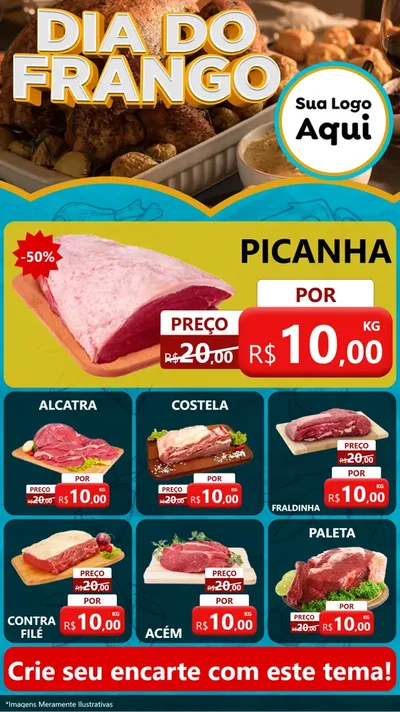 Modelo de Rede Social para Stories com o tema Dia Do Frango para Açougue