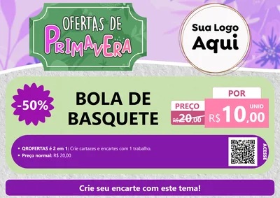 Modelo de Cartaz para Cartaz A4 Horizontal com o tema Ofertas de Primavera para Artigos Esportivos