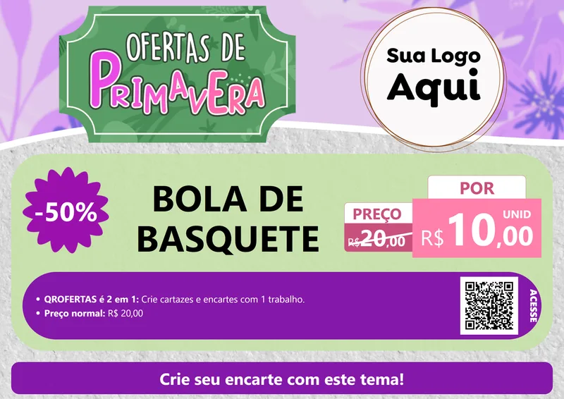 Modelo de Cartaz para Cartaz A4 Horizontal com o tema Ofertas de Primavera para Artigos Esportivos