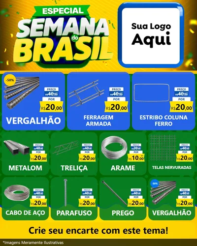 Modelo de Rede Social para Feed Instagram com o tema Especial Semana do Brasil para Ferragens