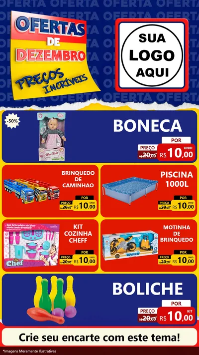 Modelo de TV para TV Vertical com o tema Ofertas de Dezembro - Preços Incríveis para Brinquedos