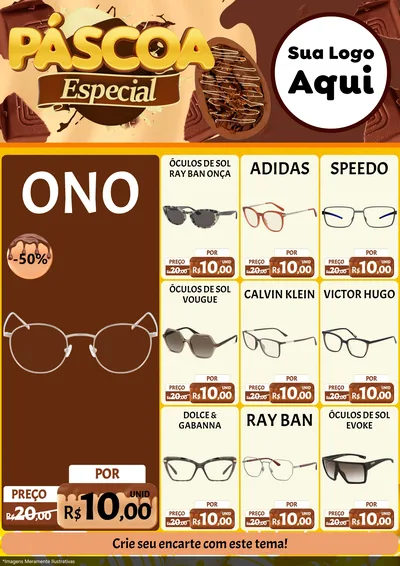 Modelo de Encarte para Encarte A4 Vertical com o tema Páscoa Especial para Óticas
