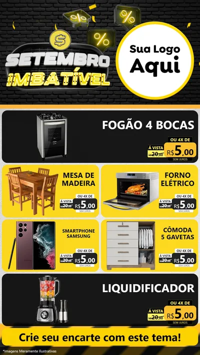 Modelo de TV para TV Vertical com o tema Setembro Imbatível para Móveis e Eletro