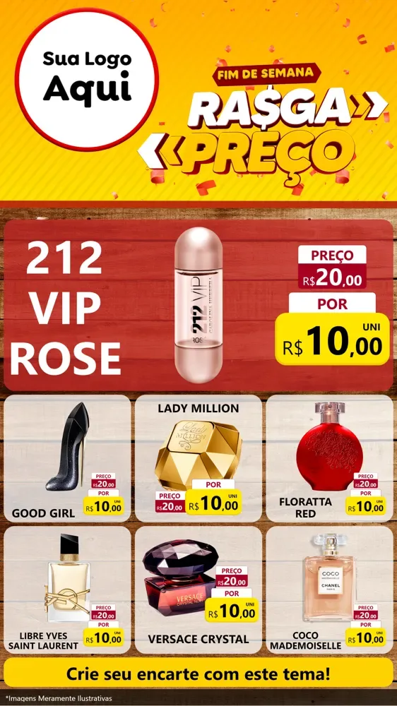 Modelo de Rede Social para Stories com o tema Fim de Semana Rasga Preços para Perfumes