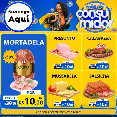 Modelo de Rede Social para Feed Facebook com o tema Mês do Consumidor para Frios e Laticínios