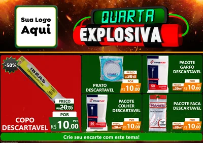 Modelo de Encarte para Encarte A4 Horizontal com o tema Quarta Explosiva para Embalagens