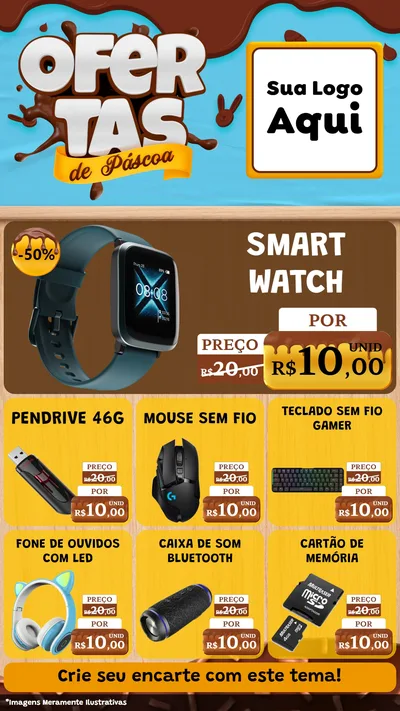 Modelo de Rede Social para Stories com o tema Ofertas de Páscoa para Informática