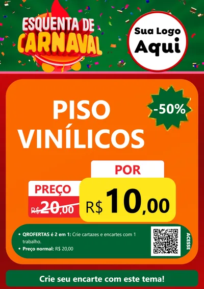 Modelo de Cartaz para Cartaz A4 Vertical com o tema Esquenta de Carnaval para Material para Construção